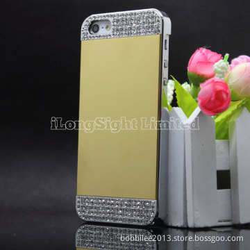 New Design Mirror With Metal Crystal Diamond  Case For iPhone 5/5S